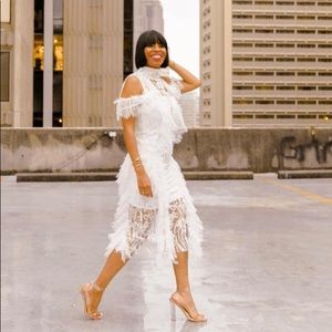 Thurley Celestial Midi Ivory Dress - Small